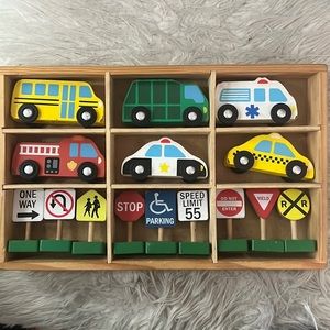 Melissa and Doug Wooden Car Set - Full Set